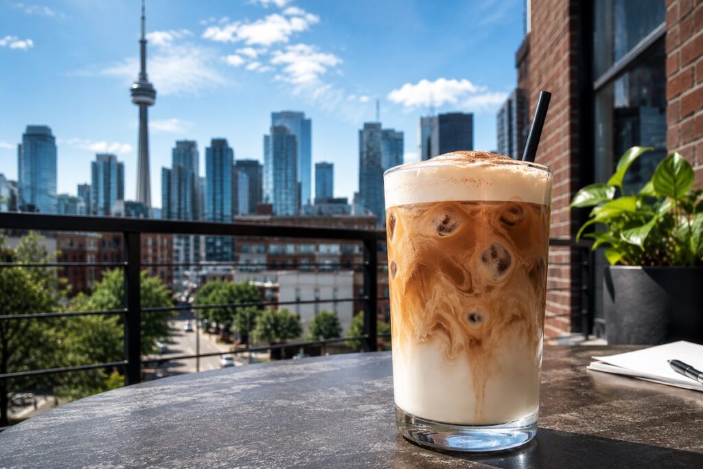 Iced coffee outside