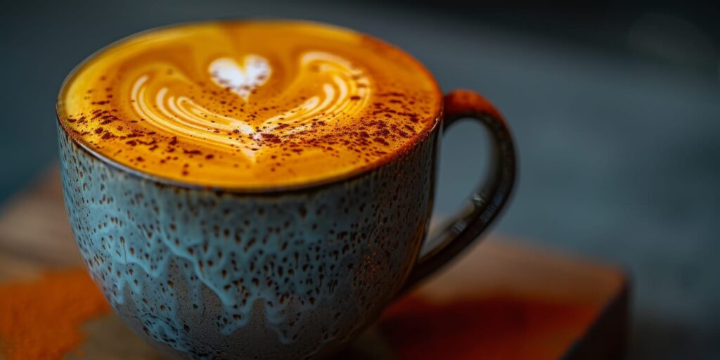 Cups of cappuccino with art