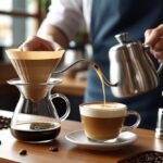 pour over cappuccino making